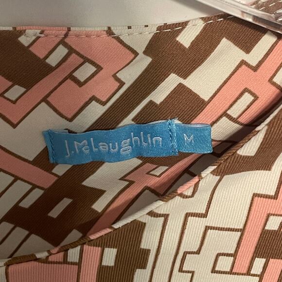 J. McLaughlin Sophia Dress Womens Medium Peach Islet Link Print Catalina Cloth - Picture 7 of 12